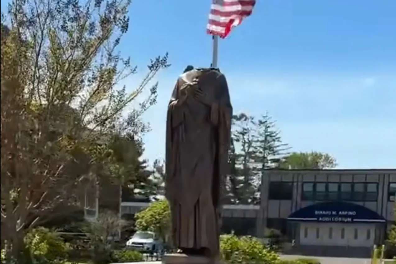 Jesus statue vandalized, beheaded at Long Island Catholic church