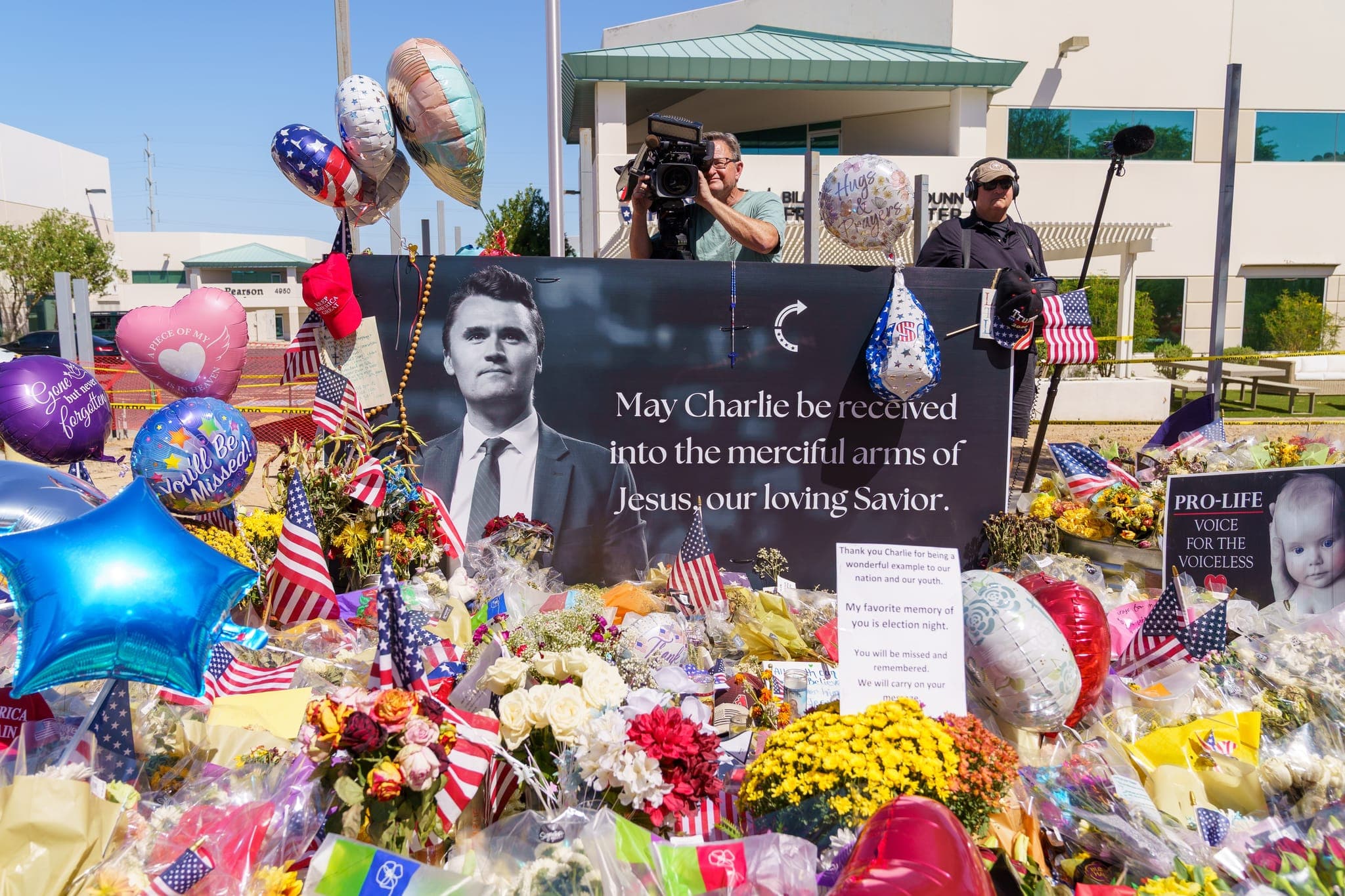 Charlie Kirk anniversary memorial draws protests at campus where he was killed 