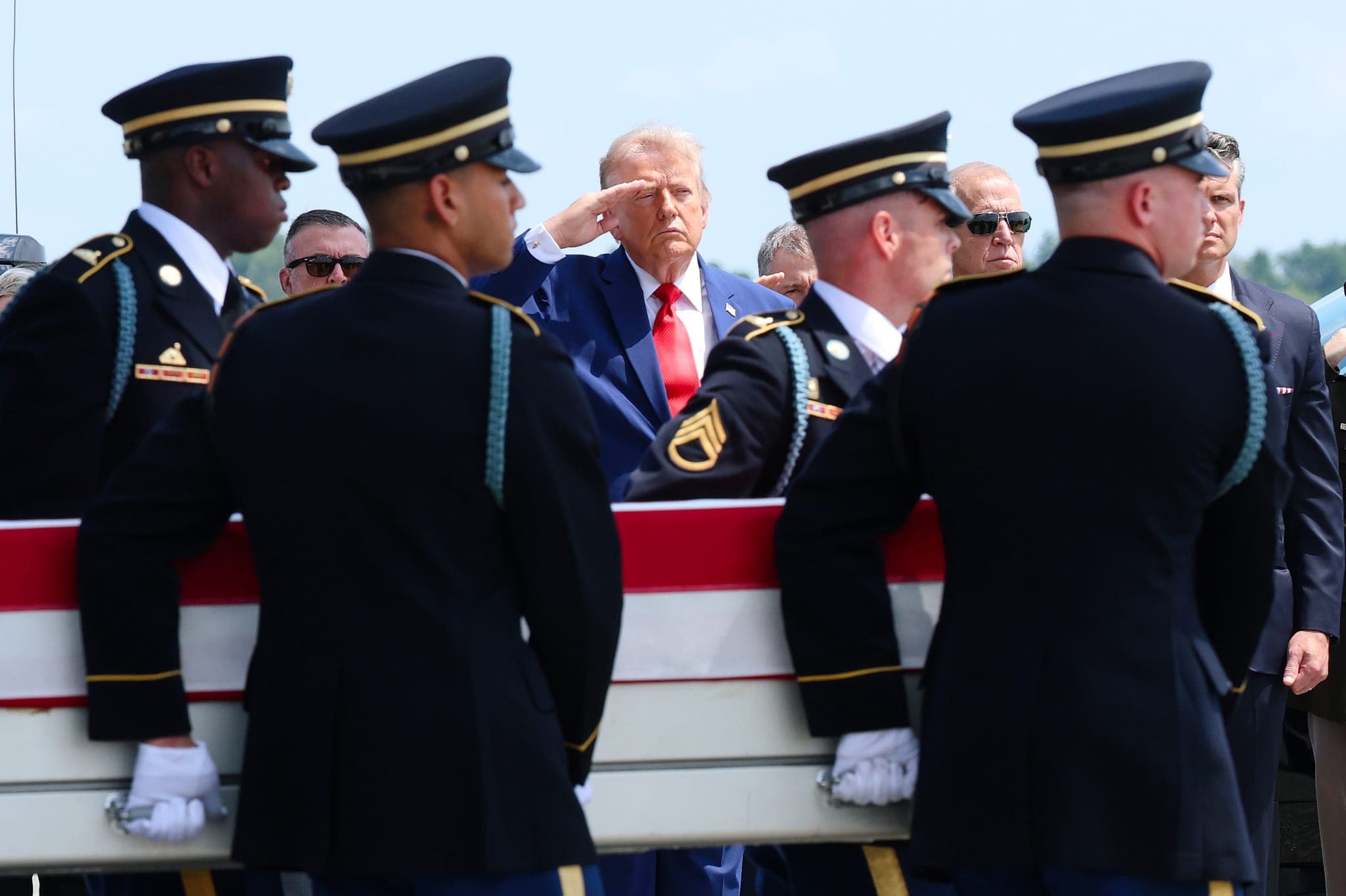 Trump honors 4 US soldiers killed in Iran war at Dover transfer