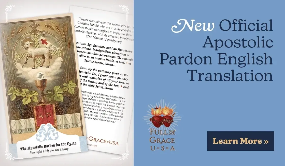 NEW OFFICIAL 2026 TRANSLATION OF THE APOSTOLIC PARDON - POWERFUL HELP FOR THE DYING HOLY CARD