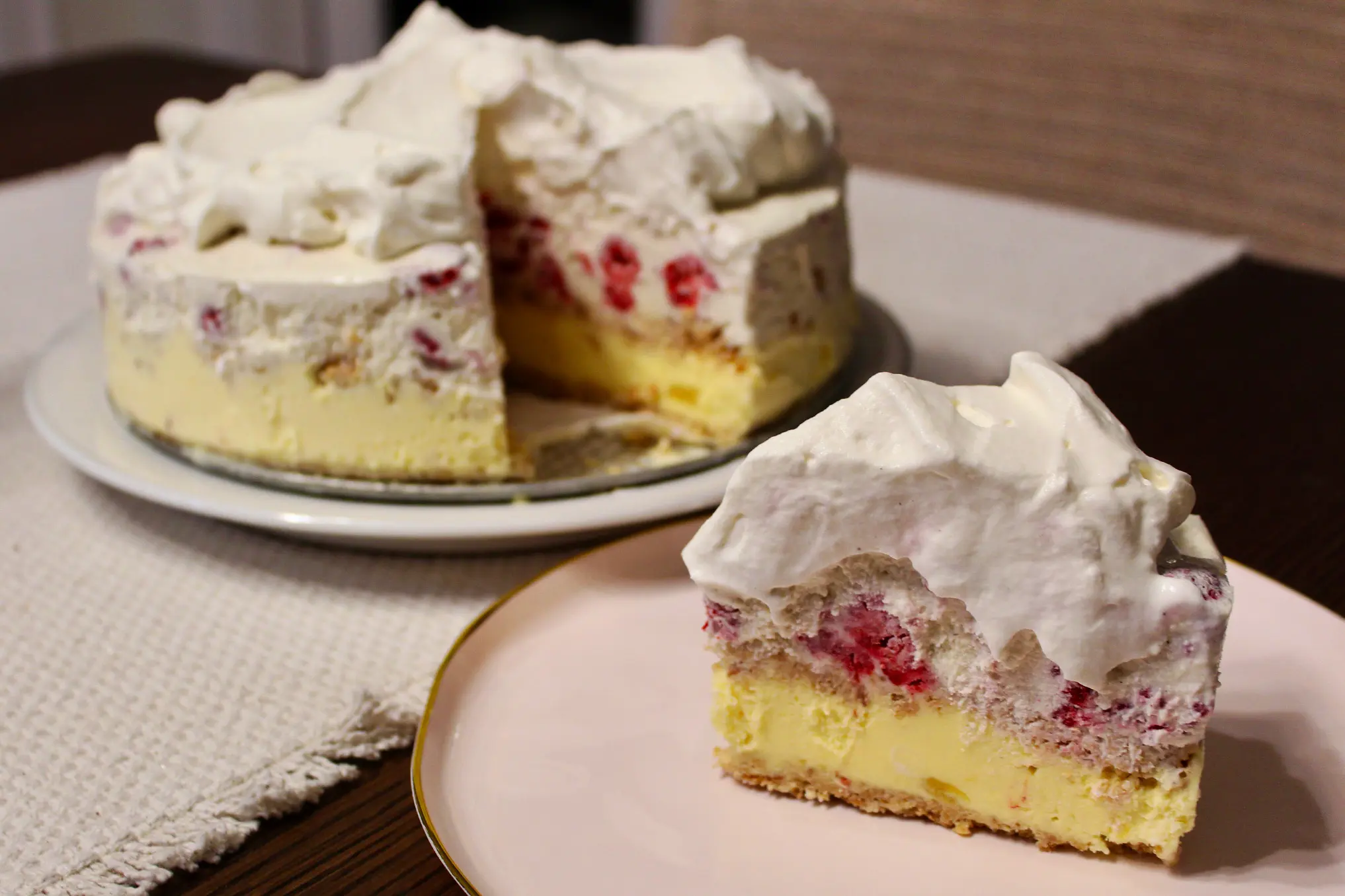 Mango Raspberry Ice Cream Cake