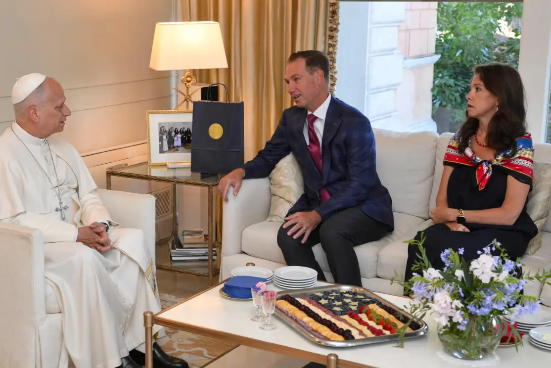Pope Leo XIV marks Fourth of July with historic visit to US ambassador’s residence in Rome