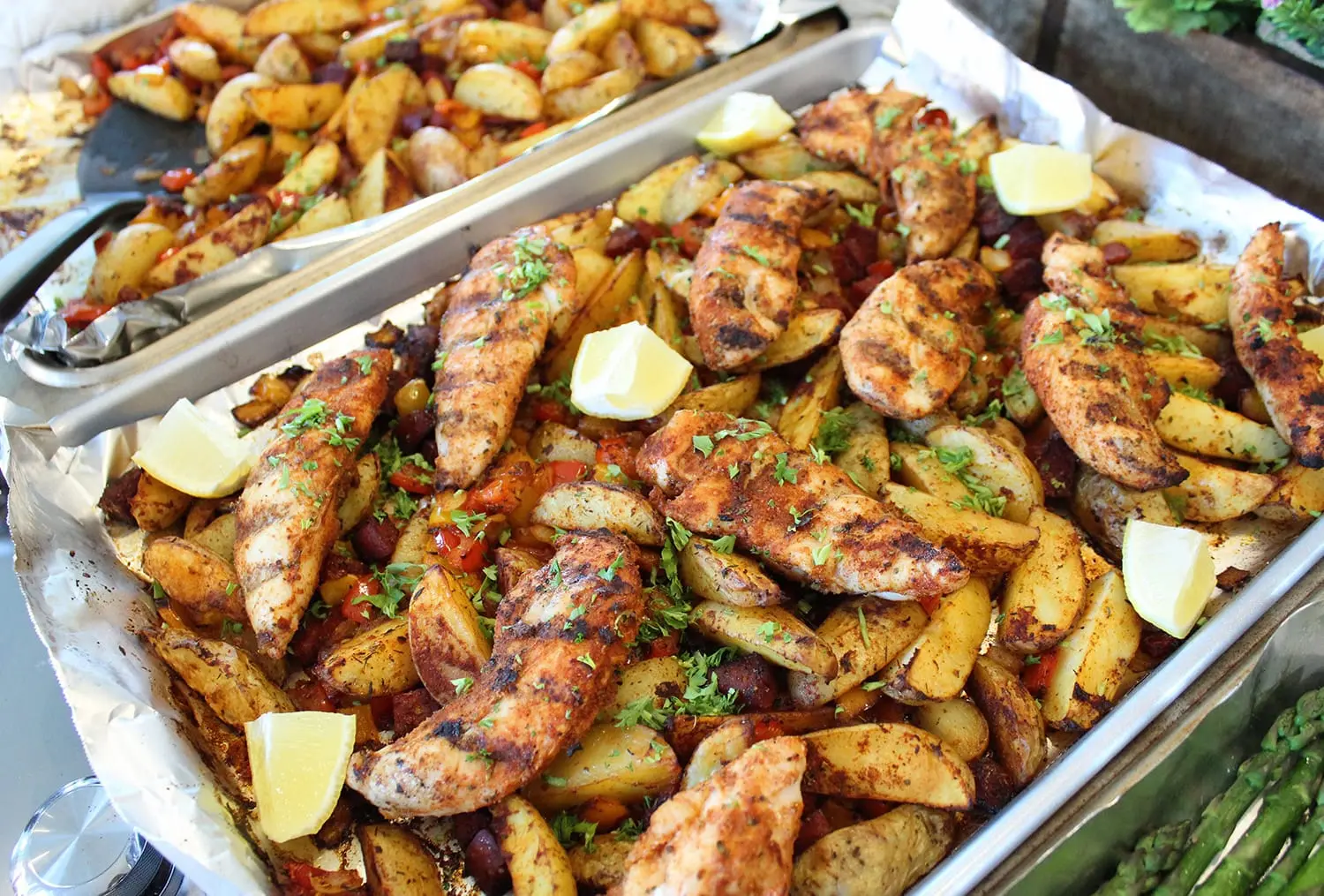 Sheet Pan Spanish-Inspired Chicken & Chorizo